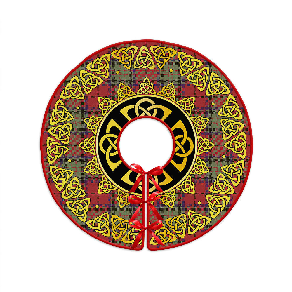 ScotsTee Shop Scottish Dickie Weathered Clan Crest Tartan Christmas Tree Skirt Golden Celtic Heritage