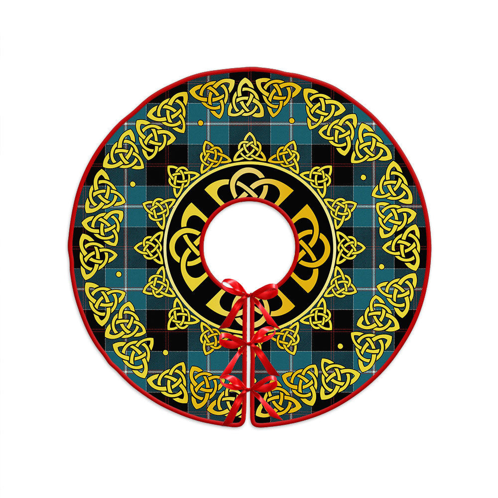 ScotsTee Shop Scottish Dunlop Ancient Clan Crest Tartan Christmas Tree Skirt Golden Celtic Heritage