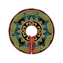 ScotsTee Shop Scottish Dunlop Ancient Clan Crest Tartan Christmas Tree Skirt Golden Celtic Heritage