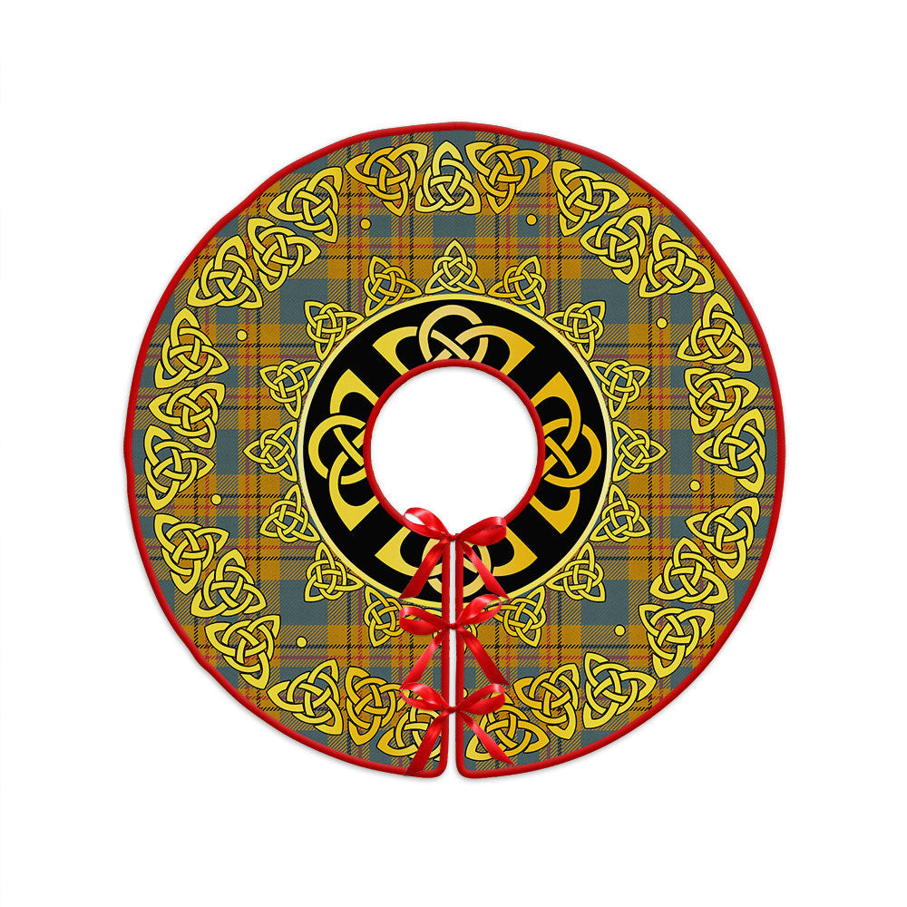ScotsTee Shop Scottish Carlisle (Carlill) Weathered Clan Crest Tartan Christmas Tree Skirt Golden Celtic Heritage