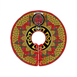ScotsTee Shop Scottish Dalziel Modern Clan Crest Tartan Christmas Tree Skirt Golden Celtic Heritage