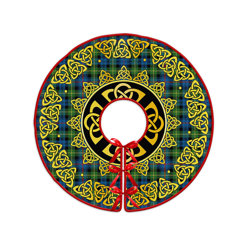 ScotsTee Shop Scottish Farquharson Ancient Clan Crest Tartan Christmas Tree Skirt Golden Celtic Heritage