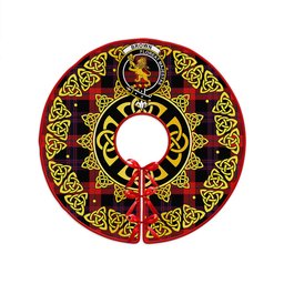 ScotsTee Shop Scottish Brown (Broun) Modern Clan Crest Tartan Christmas Tree Skirt Golden Celtic Heritage
