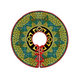 ScotsTee Shop Scottish Edmonstone Ancient Clan Crest Tartan Christmas Tree Skirt Golden Celtic Heritage