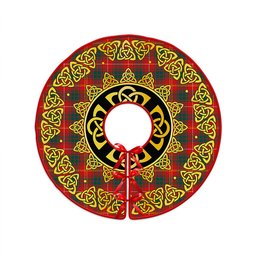 ScotsTee Shop Scottish Bruce Modern Clan Crest Tartan Christmas Tree Skirt Golden Celtic Heritage