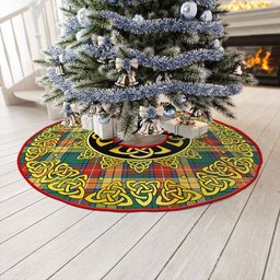 ScotsTee Shop Scottish Buchanan Ancient Clan Crest Tartan Christmas Tree Skirt Golden Celtic Heritage