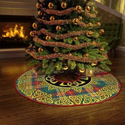 ScotsTee Shop Scottish Buchanan Ancient Clan Crest Tartan Christmas Tree Skirt Golden Celtic Heritage