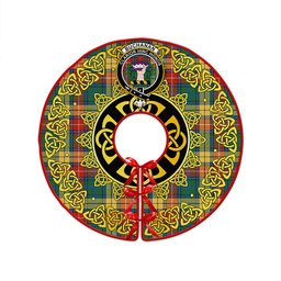 ScotsTee Shop Scottish Buchanan Ancient Clan Crest Tartan Christmas Tree Skirt Golden Celtic Heritage