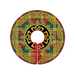 ScotsTee Shop Scottish Buchanan Ancient Clan Crest Tartan Christmas Tree Skirt Golden Celtic Heritage