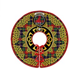 ScotsTee Shop Scottish Crozier Modern Clan Crest Tartan Christmas Tree Skirt Golden Celtic Heritage