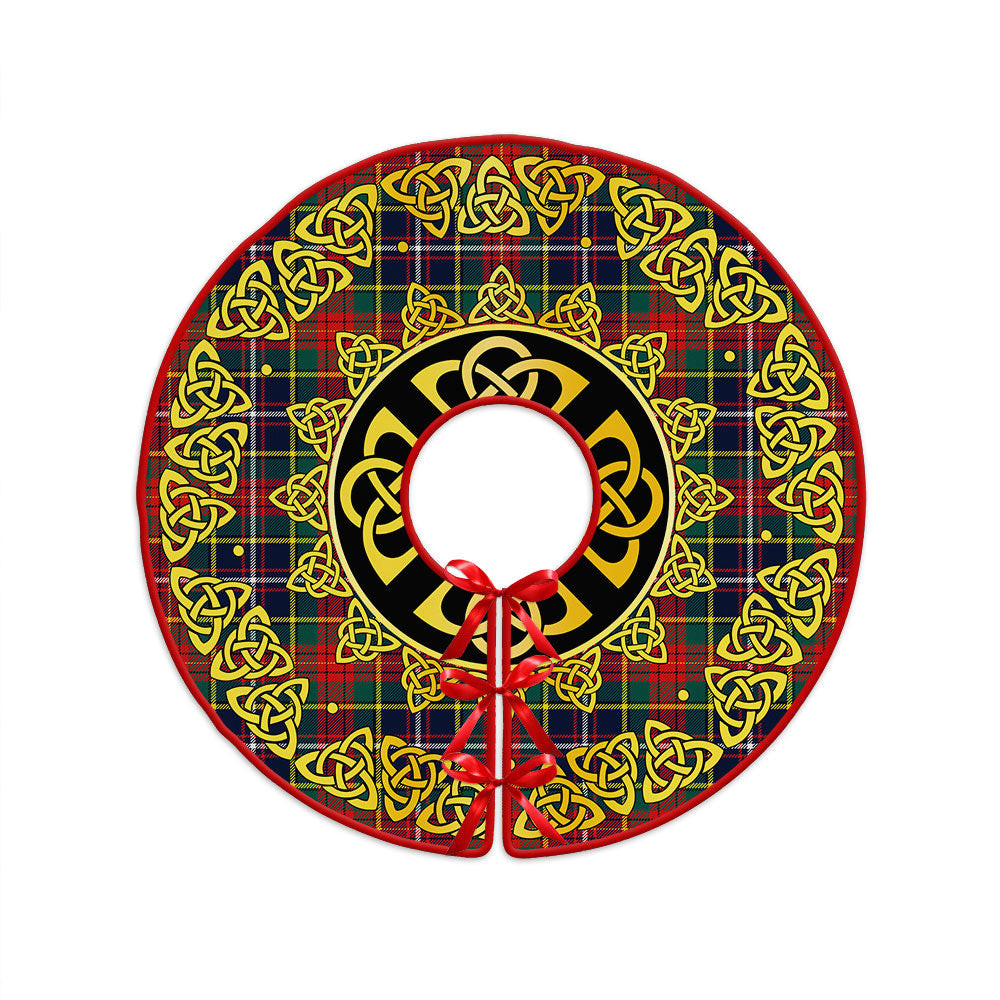 ScotsTee Shop Scottish Crozier Modern Clan Crest Tartan Christmas Tree Skirt Golden Celtic Heritage