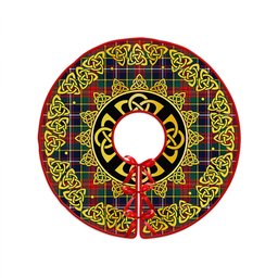 ScotsTee Shop Scottish Crozier Modern Clan Crest Tartan Christmas Tree Skirt Golden Celtic Heritage
