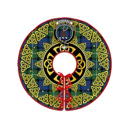 ScotsTee Shop Scottish Davidson Modern Clan Crest Tartan Christmas Tree Skirt Golden Celtic Heritage