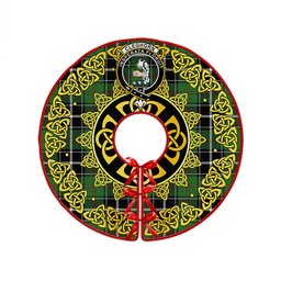 ScotsTee Shop Scottish Cleghorn Ancient Clan Crest Tartan Christmas Tree Skirt Golden Celtic Heritage