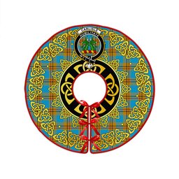ScotsTee Shop Scottish Carlisle (Carlill) Ancient Clan Crest Tartan Christmas Tree Skirt Golden Celtic Heritage