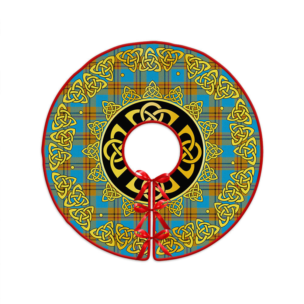 ScotsTee Shop Scottish Carlisle (Carlill) Ancient Clan Crest Tartan Christmas Tree Skirt Golden Celtic Heritage