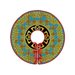 ScotsTee Shop Scottish Carlisle (Carlill) Ancient Clan Crest Tartan Christmas Tree Skirt Golden Celtic Heritage