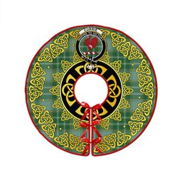 ScotsTee Shop Scottish Currie Ancient Clan Crest Tartan Christmas Tree Skirt Golden Celtic Heritage