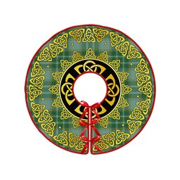 ScotsTee Shop Scottish Currie Ancient Clan Crest Tartan Christmas Tree Skirt Golden Celtic Heritage