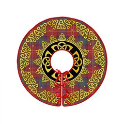 ScotsTee Shop Scottish Chisholm Weathered Clan Crest Tartan Christmas Tree Skirt Golden Celtic Heritage