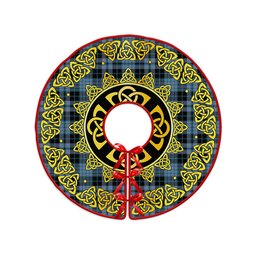 ScotsTee Shop Scottish Clark (Clergy) Ancient Clan Crest Tartan Christmas Tree Skirt Golden Celtic Heritage