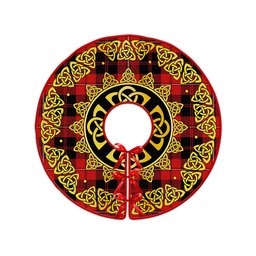 ScotsTee Shop Scottish Cunningham Modern Clan Crest Tartan Christmas Tree Skirt Golden Celtic Heritage