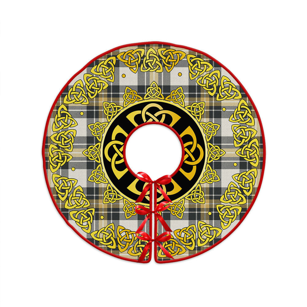 ScotsTee Shop Scottish Burns Weathered Clan Crest Tartan Christmas Tree Skirt Golden Celtic Heritage