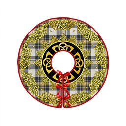 ScotsTee Shop Scottish Burns Weathered Clan Crest Tartan Christmas Tree Skirt Golden Celtic Heritage