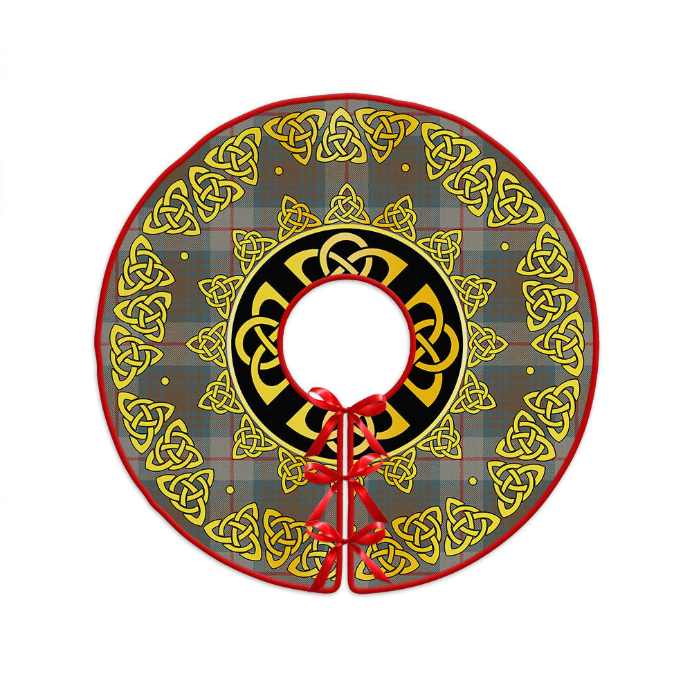 ScotsTee Shop Scottish Cranston Weathered Clan Crest Tartan Christmas Tree Skirt Golden Celtic Heritage