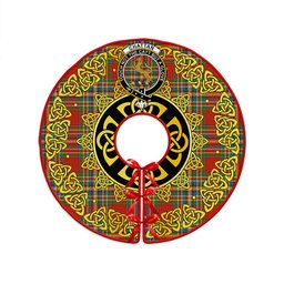 ScotsTee Shop Scottish Chattan Ancient Clan Crest Tartan Christmas Tree Skirt Golden Celtic Heritage