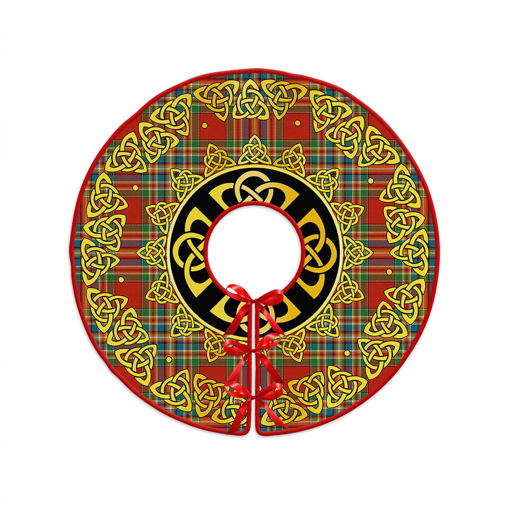 ScotsTee Shop Scottish Chattan Ancient Clan Crest Tartan Christmas Tree Skirt Golden Celtic Heritage