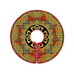 ScotsTee Shop Scottish Chattan Ancient Clan Crest Tartan Christmas Tree Skirt Golden Celtic Heritage