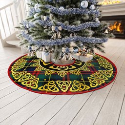 ScotsTee Shop Scottish Deas Modern Clan Crest Tartan Christmas Tree Skirt Golden Celtic Heritage