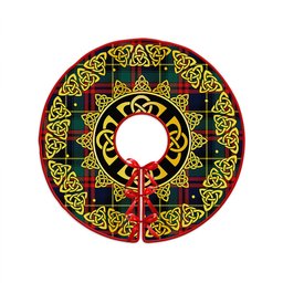 ScotsTee Shop Scottish Deas Modern Clan Crest Tartan Christmas Tree Skirt Golden Celtic Heritage