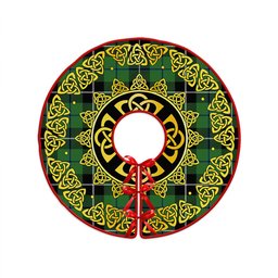 ScotsTee Shop Scottish Douglas Ancient Clan Crest Tartan Christmas Tree Skirt Golden Celtic Heritage