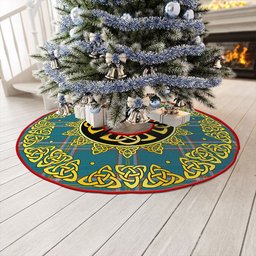 ScotsTee Shop Scottish Crichton (Creighton) Ancient Clan Crest Tartan Christmas Tree Skirt Golden Celtic Heritage