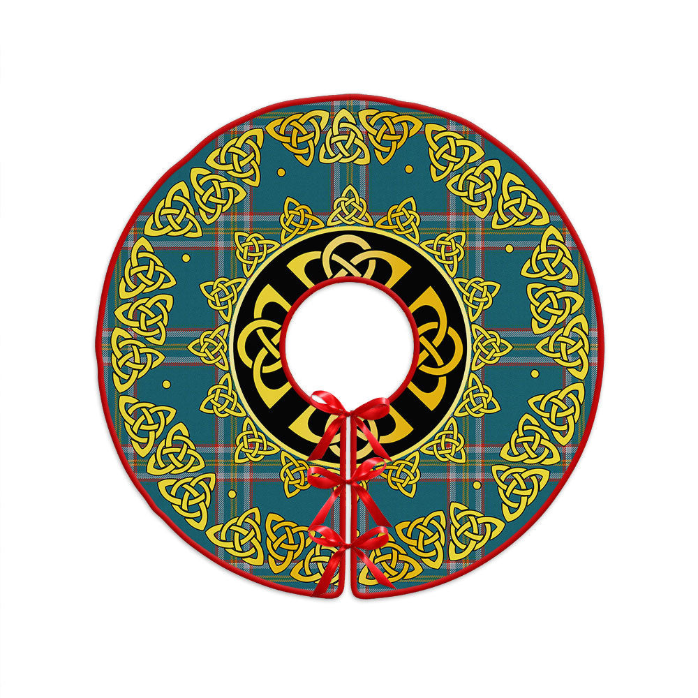ScotsTee Shop Scottish Crichton (Creighton) Ancient Clan Crest Tartan Christmas Tree Skirt Golden Celtic Heritage