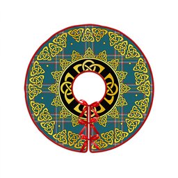ScotsTee Shop Scottish Crichton (Creighton) Ancient Clan Crest Tartan Christmas Tree Skirt Golden Celtic Heritage