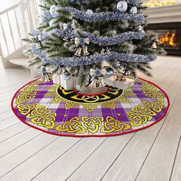 ScotsTee Shop Scottish Erskine Purple Clan Crest Tartan Christmas Tree Skirt Golden Celtic Heritage