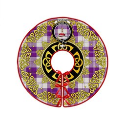 ScotsTee Shop Scottish Erskine Purple Clan Crest Tartan Christmas Tree Skirt Golden Celtic Heritage