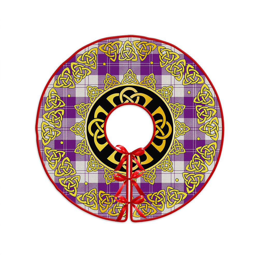 ScotsTee Shop Scottish Erskine Purple Clan Crest Tartan Christmas Tree Skirt Golden Celtic Heritage