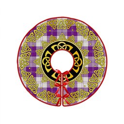 ScotsTee Shop Scottish Erskine Purple Clan Crest Tartan Christmas Tree Skirt Golden Celtic Heritage