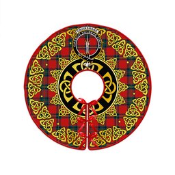 ScotsTee Shop Scottish Cruikshank Modern Clan Crest Tartan Christmas Tree Skirt Golden Celtic Heritage