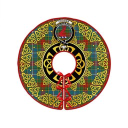 ScotsTee Shop Scottish Crozier Ancient Clan Crest Tartan Christmas Tree Skirt Golden Celtic Heritage