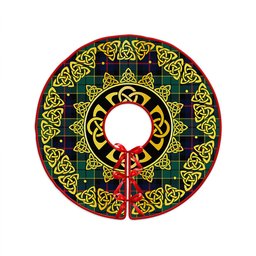 ScotsTee Shop Scottish Forsyth Modern Clan Crest Tartan Christmas Tree Skirt Golden Celtic Heritage