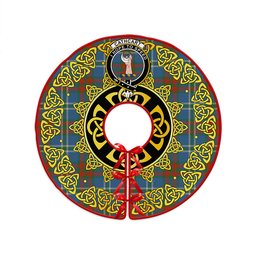 ScotsTee Shop Scottish Cathcart Ancient Clan Crest Tartan Christmas Tree Skirt Golden Celtic Heritage