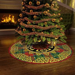 ScotsTee Shop Scottish Dickie Ancient Clan Crest Tartan Christmas Tree Skirt Golden Celtic Heritage