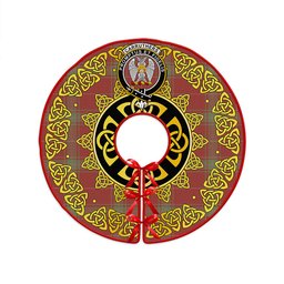 ScotsTee Shop Scottish Carruthers Weathered Clan Crest Tartan Christmas Tree Skirt Golden Celtic Heritage