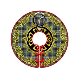 ScotsTee Shop Scottish Clark Weathered Clan Crest Tartan Christmas Tree Skirt Golden Celtic Heritage
