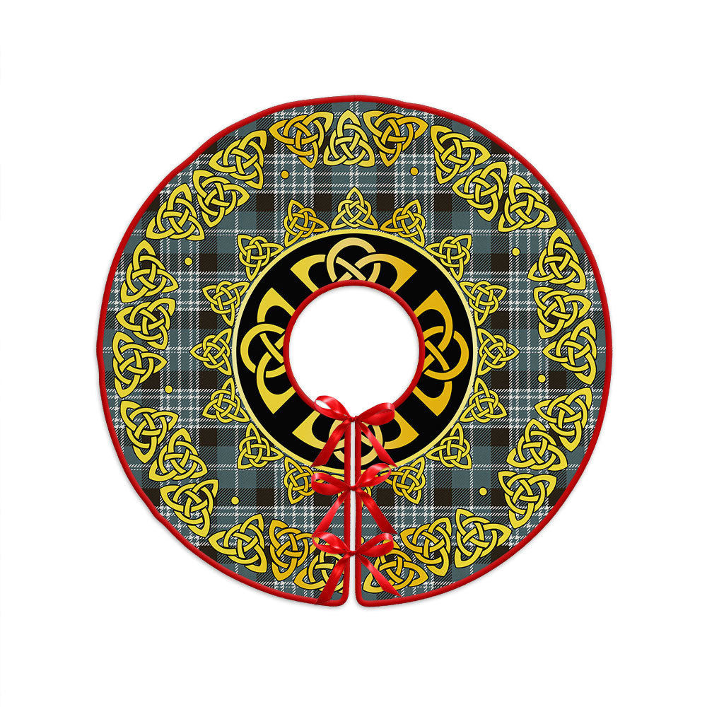ScotsTee Shop Scottish Clark Weathered Clan Crest Tartan Christmas Tree Skirt Golden Celtic Heritage